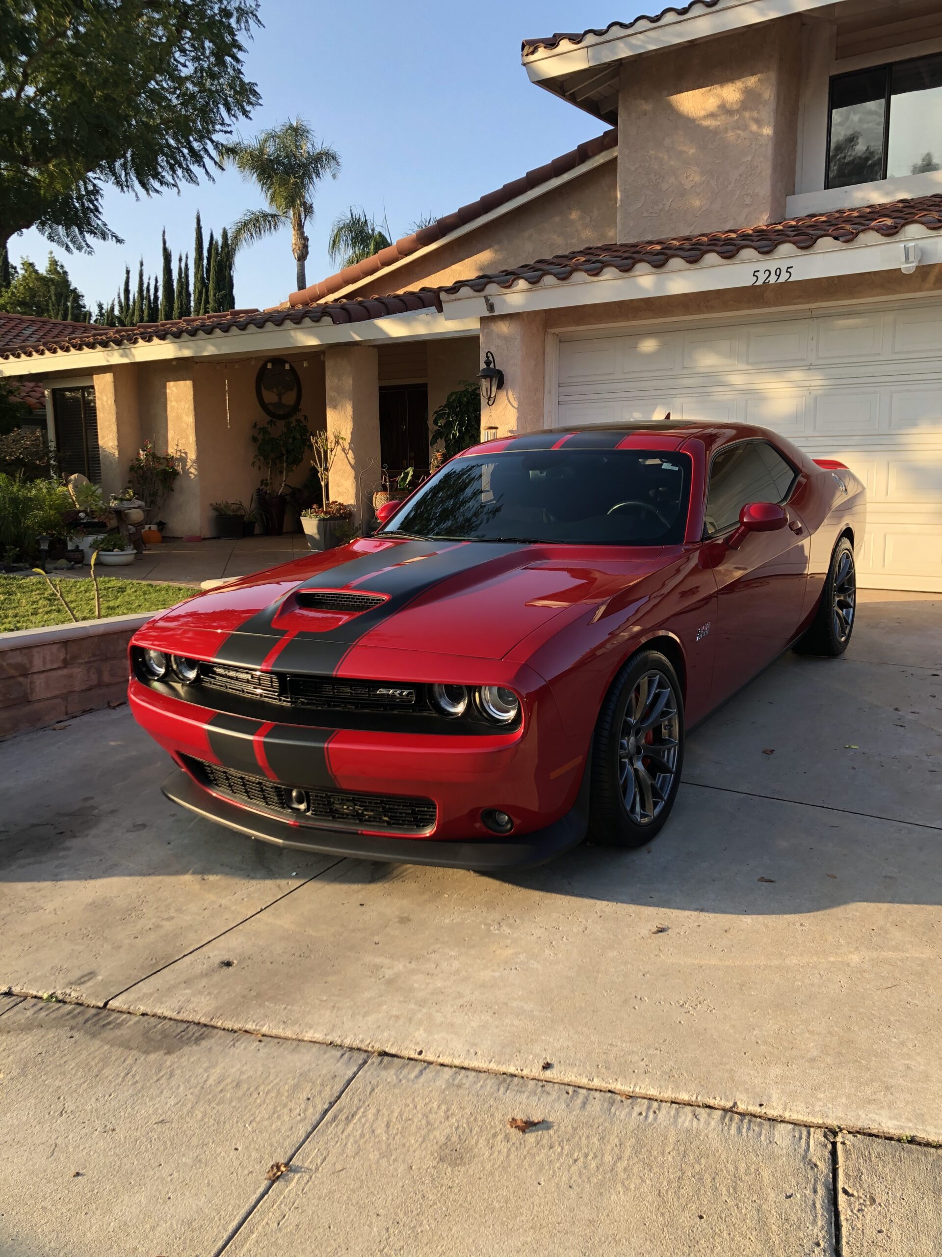 Red Dodge Challenger With Ceramic Coating