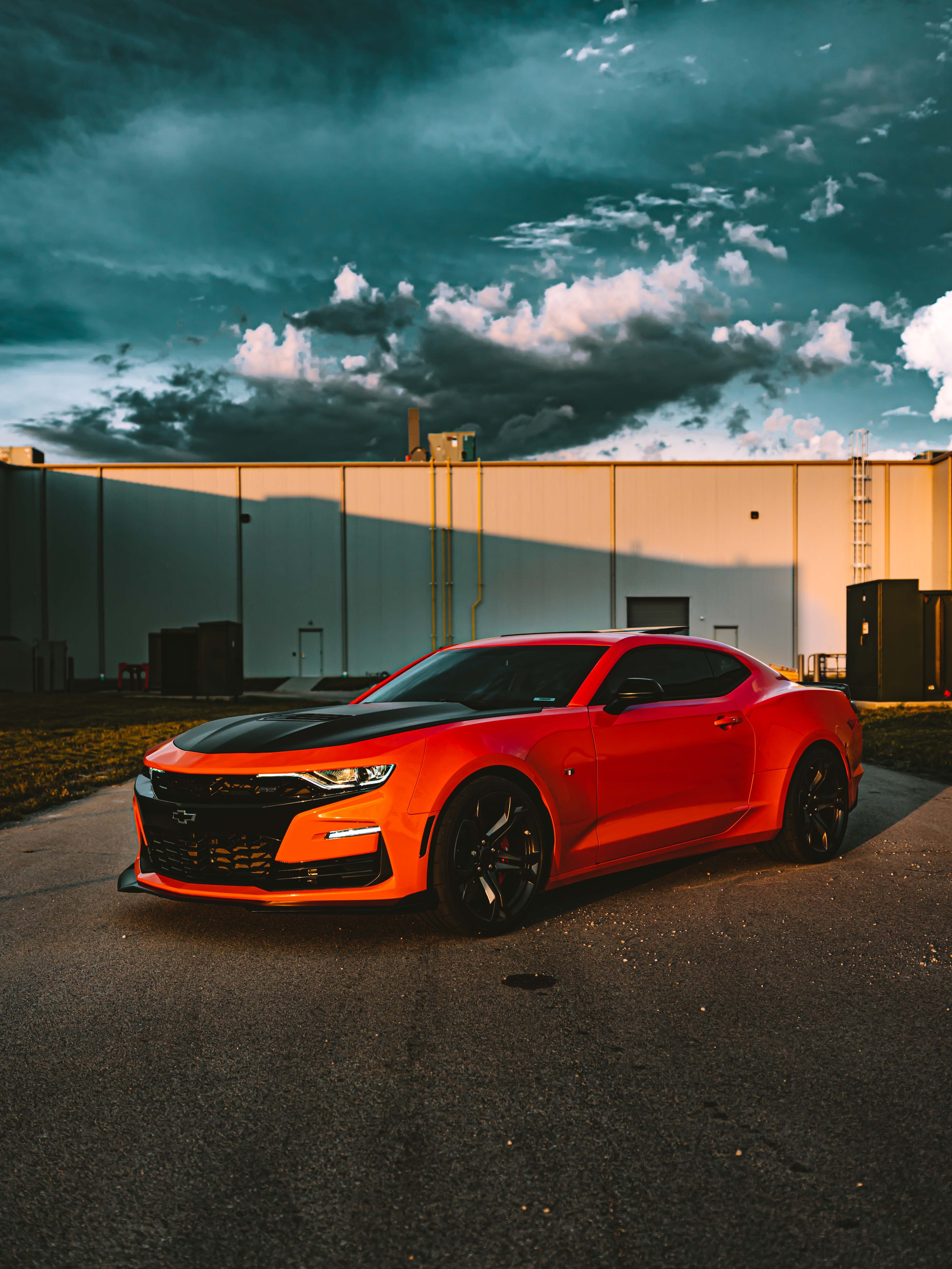 Red Camaro With Window Tint